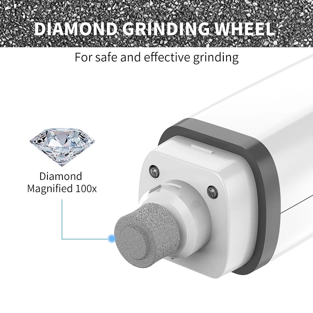 Dog Nail Grinder, 2 Speed Rechargeable LED Dog Nail Trimmer, Clipper for Dogs and Cats, White