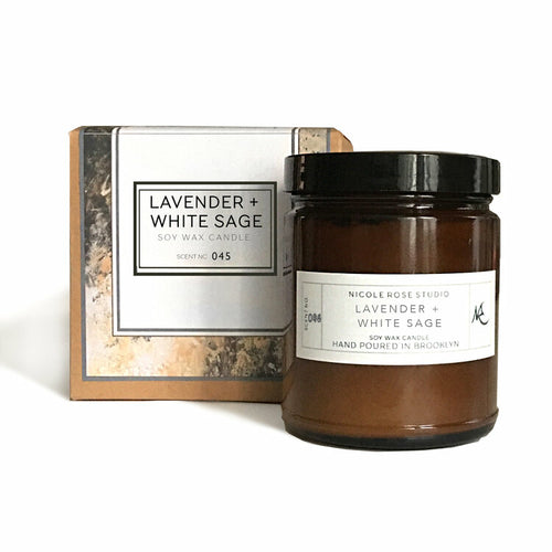 Lavender + White Sage Candle | Hand-Poured Aromatherapy Soy Wax