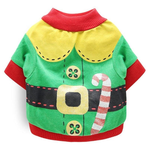 Cozy Cotton Christmas Pet Dog T-Shirt - Festive Attire For All Sizes!
