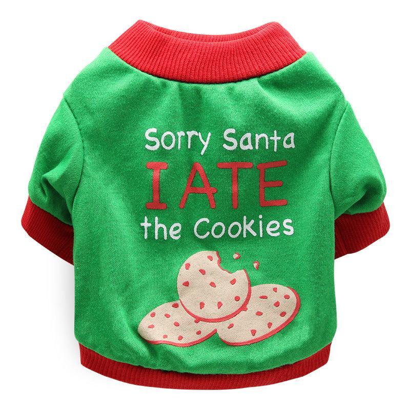 Cozy Cotton Christmas Pet Dog T-Shirt - Festive Attire For All Sizes!