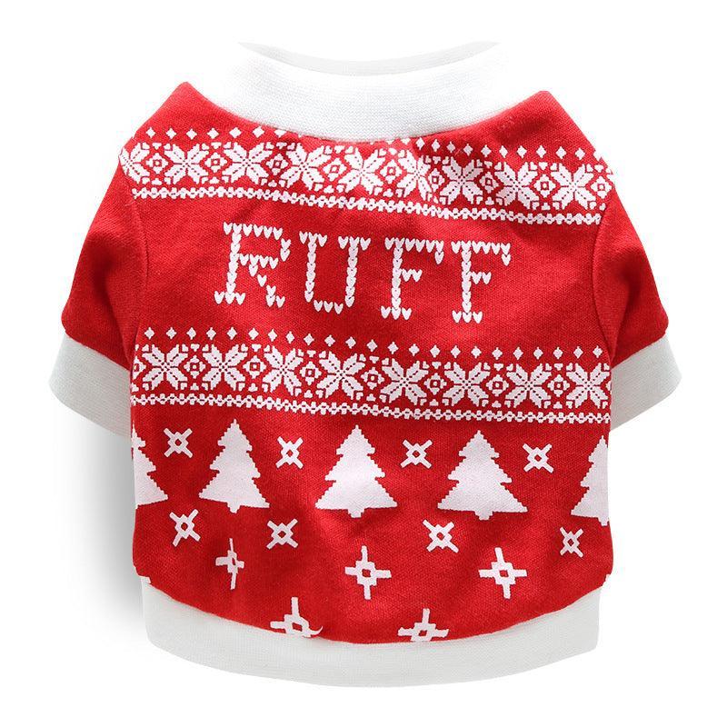 Cozy Cotton Christmas Pet Dog T-Shirt - Festive Attire For All Sizes!