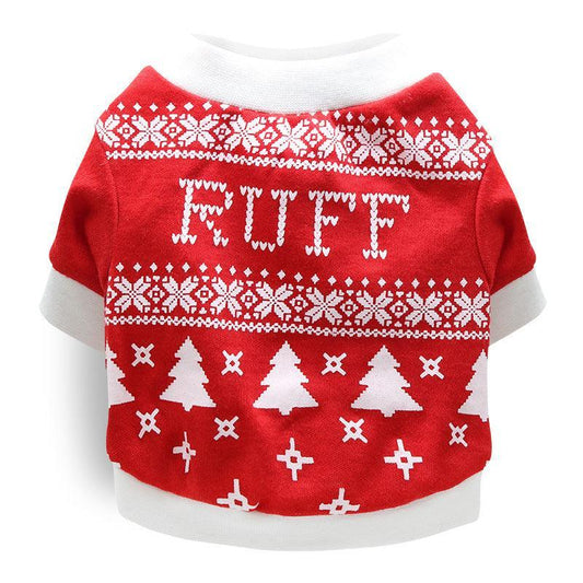 Cozy Cotton Christmas Pet Dog T-Shirt - Festive Attire For All Sizes!
