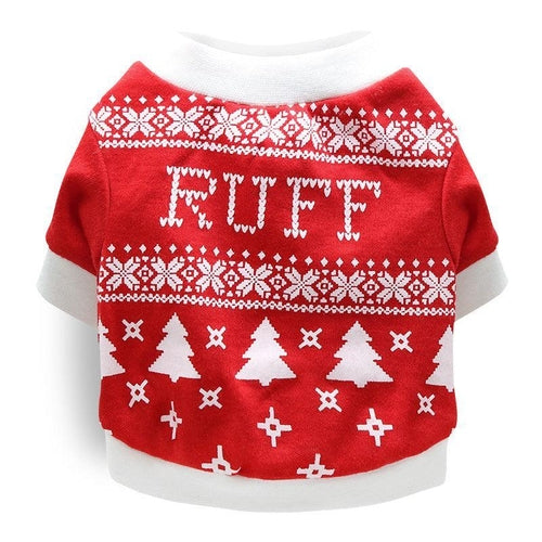 Cozy Cotton Christmas Pet Dog T-Shirt - Festive Attire For All Sizes!